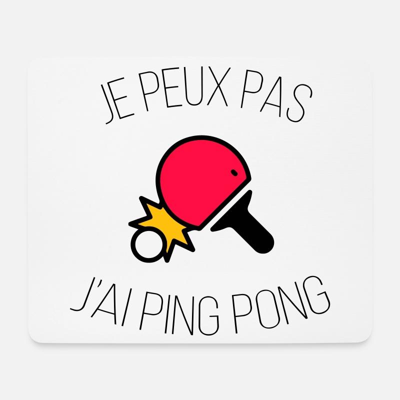 je peux pas j ai ping pong - Tapis de souris (format paysage) - blanc