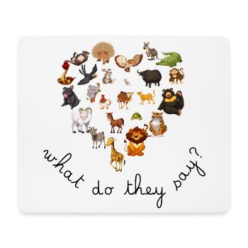 Cartoon Kindertiere - Mousepad (Querformat) - Weiß - Vorne