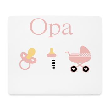 Opa 2026 Geburt Mädchen Vorlage personalisierbar - Mousepad (Querformat) - Weiß - Vorne