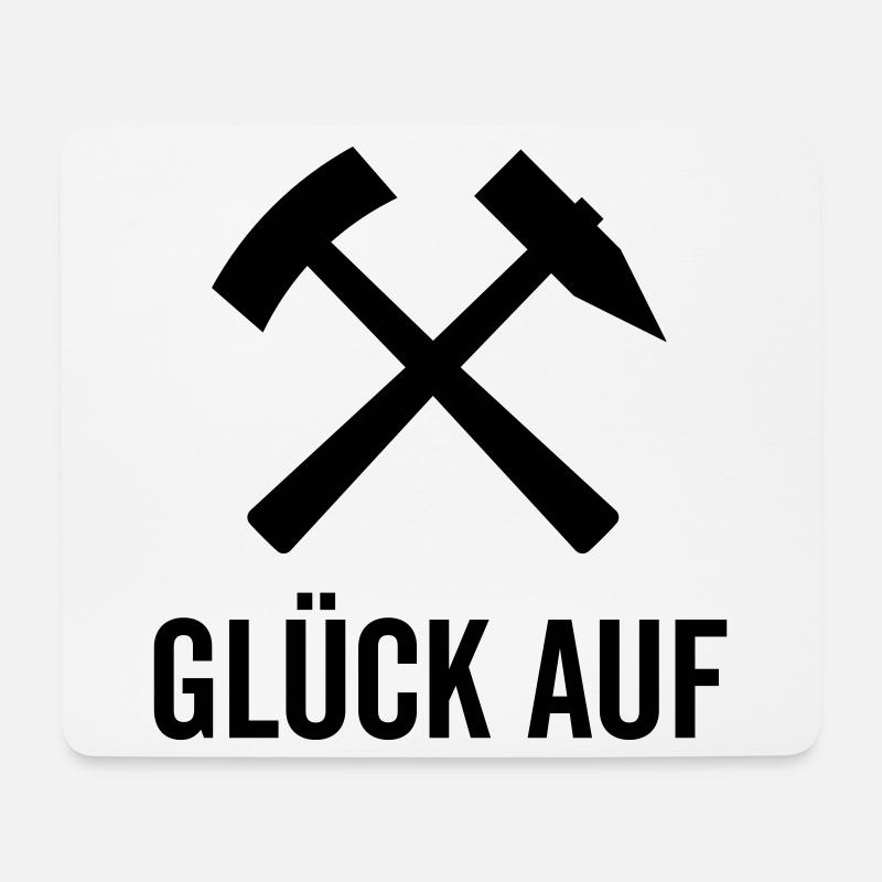 Glück Auf Bergmannszeichen Schlägel Eisen Pott Aue - Mousepad (Querformat) - Weiß