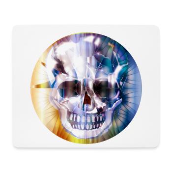 extravaganter Totenkopf in bunt schimmernder Farbe - Mousepad (Querformat) - Weiß - Vorne