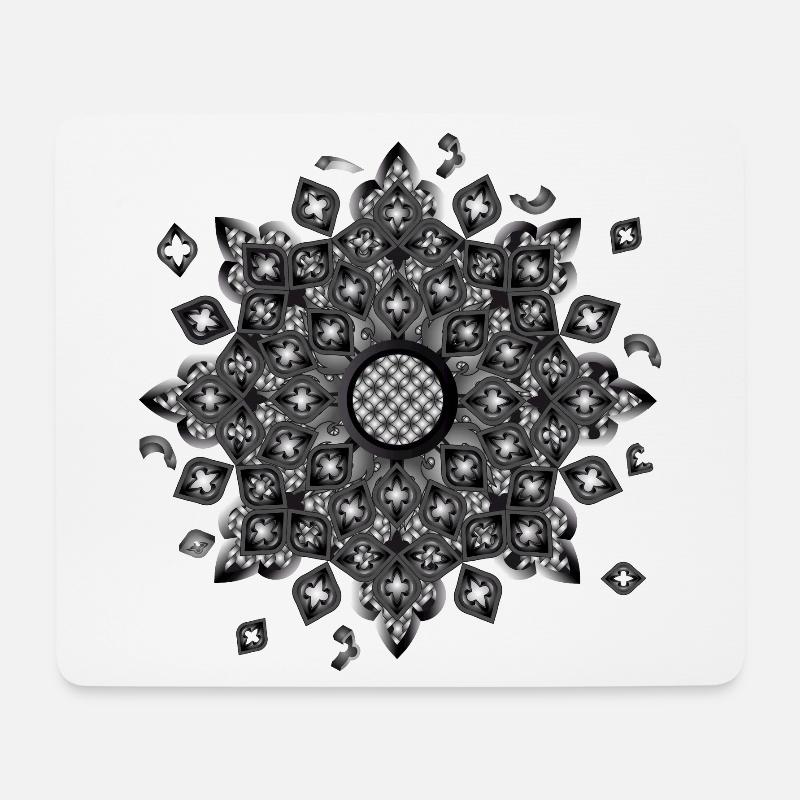 Gotisches Rosetten Kirchenfenster Ornament - Mousepad (Querformat) - Weiß