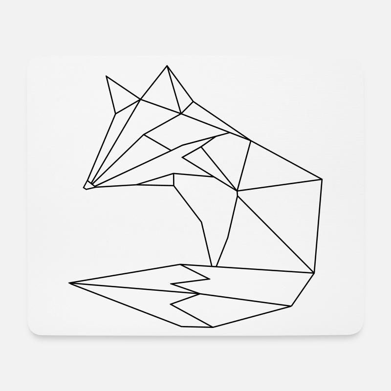 Fuchs im ORGAMI style Liniar - Mousepad (Querformat) - Weiß