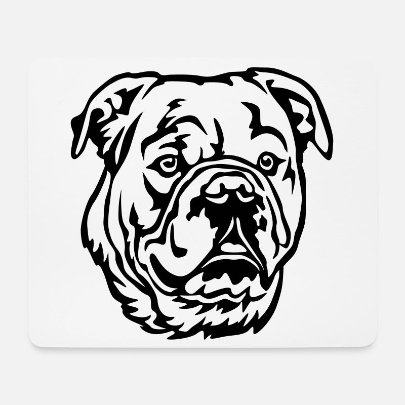 Continental Bulldog Kopf - Mousepad (Querformat) - Weiß