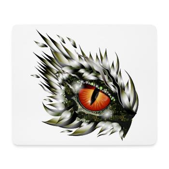 magisches Auge eines Drachen im Tattoo Stil - Mousepad (Querformat) - Weiß - Vorne