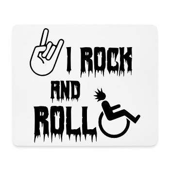 Ich schaukele und rolle in meinem Rollstuhl herum. Walze, Musik * - Mousepad (Querformat) - Weiß - Vorne