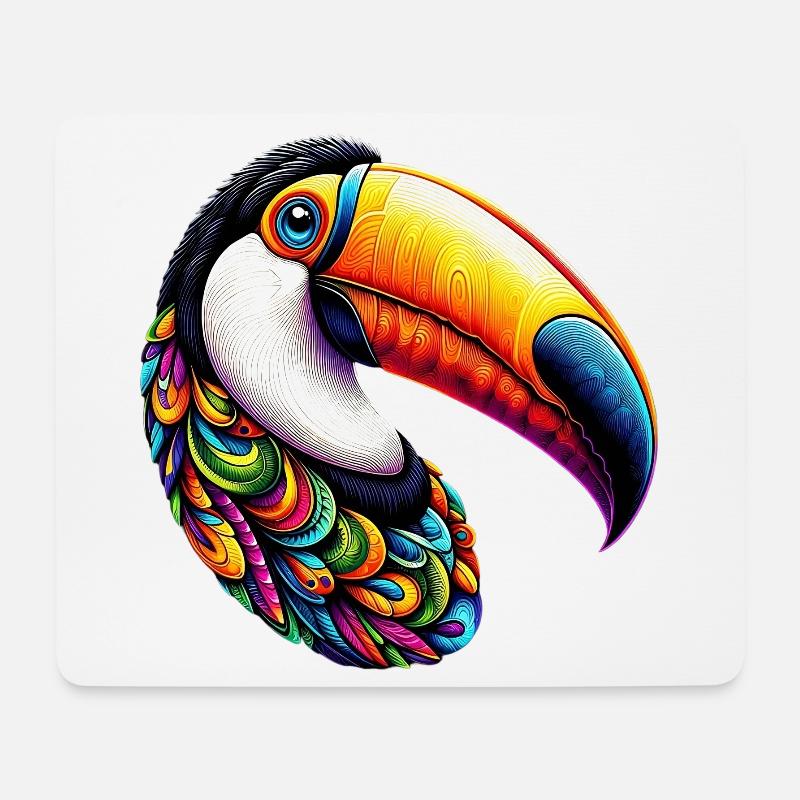 Tukan - Mousepad (Querformat) - Weiß