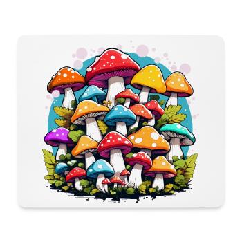 colorful mushrooms, mushrooms, fungi - Mouse Pad (horizontal) - white - Front