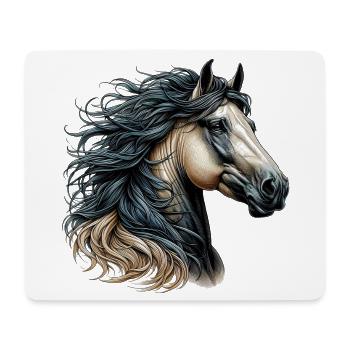 Cheval - Tapis de souris (format paysage) - blanc - Devant