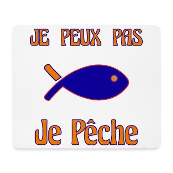ICH KANN NICHT. ANGELN. FISCH. APRILSCHERZ - Mousepad (Querformat) - Weiß - Vorne