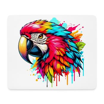 Papagei - Mousepad (Querformat) - Weiß - Vorne