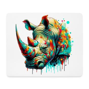 Nashorn - Mousepad (Querformat) - Weiß - Vorne