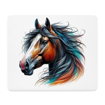 Cheval - Tapis de souris (format paysage) - blanc - Devant