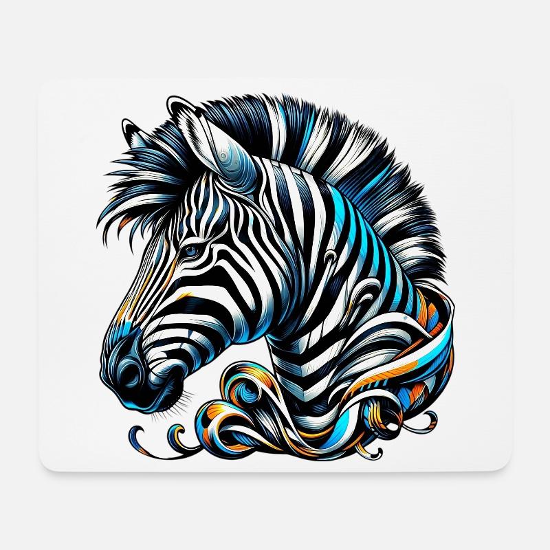 Zebra - Mousepad (Querformat) - Weiß