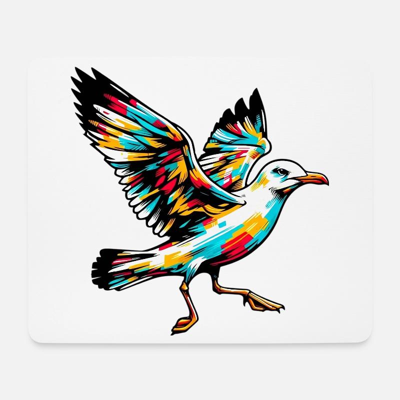 Möwe - Mousepad (Querformat) - Weiß