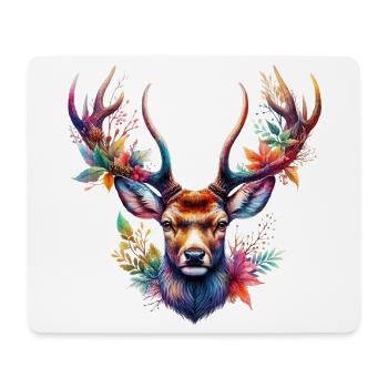 Hirsch - Mousepad (Querformat) - Weiß - Vorne