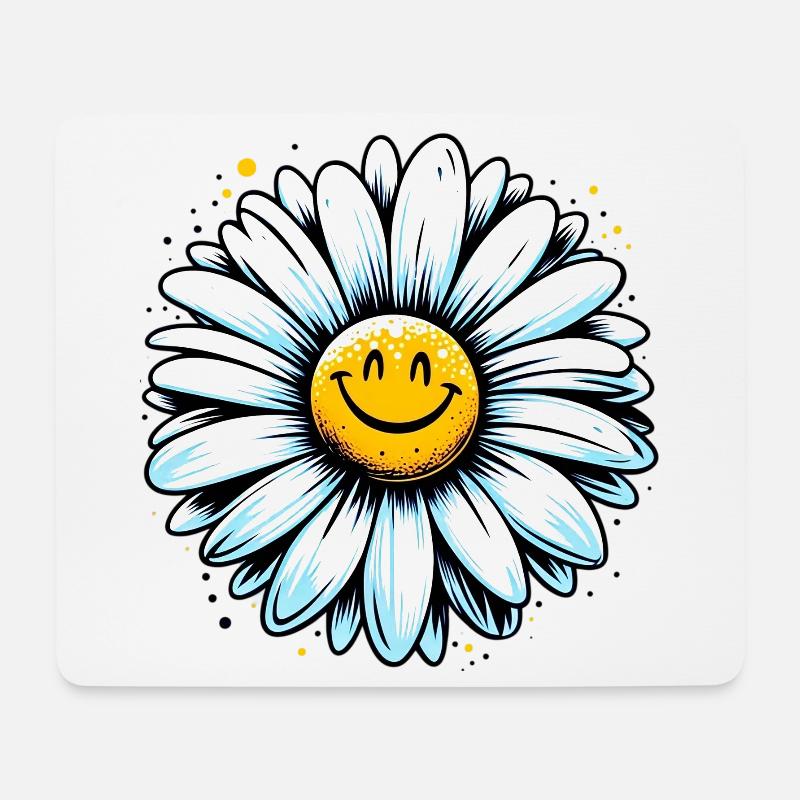 Gänseblümchen - Mousepad (Querformat) - Weiß