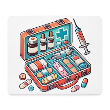 Detailed pharmacy fabric, symbol of safety - Mouse Pad (horizontal) - white - Front