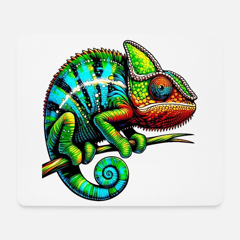 Chamäleon - Mousepad (Querformat) - Weiß