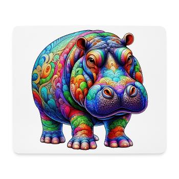 Nilpferd - Mousepad (Querformat) - Weiß - Vorne