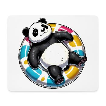 Un panda détendu sur un anneau de natation - Tapis de souris (format paysage) - blanc - Devant