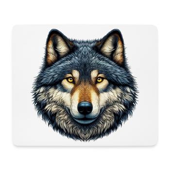 Loup - Tapis de souris (format paysage) - blanc - Devant