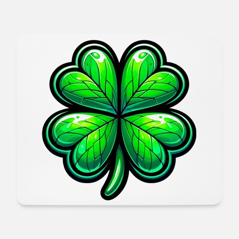 Four-leaf clover - Mouse Pad (horizontal) - white