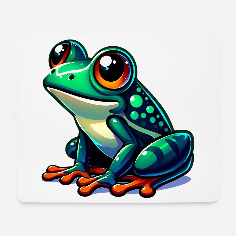 Frosch - Mousepad (Querformat) - Weiß