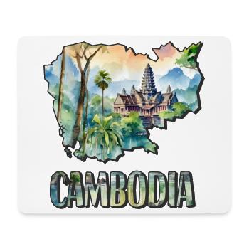 Watercolor Map Cambodia - Mouse Pad (horizontal) - white - Front