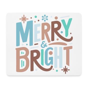 Merry & Bright Festive Typography - Mousepad (Querformat) - Weiß - Vorne