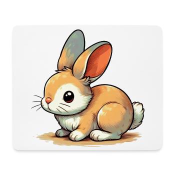Lapin - Tapis de souris (format paysage) - blanc - Devant