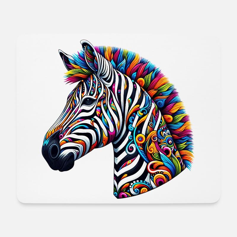 Zebra - Mousepad (Querformat) - Weiß