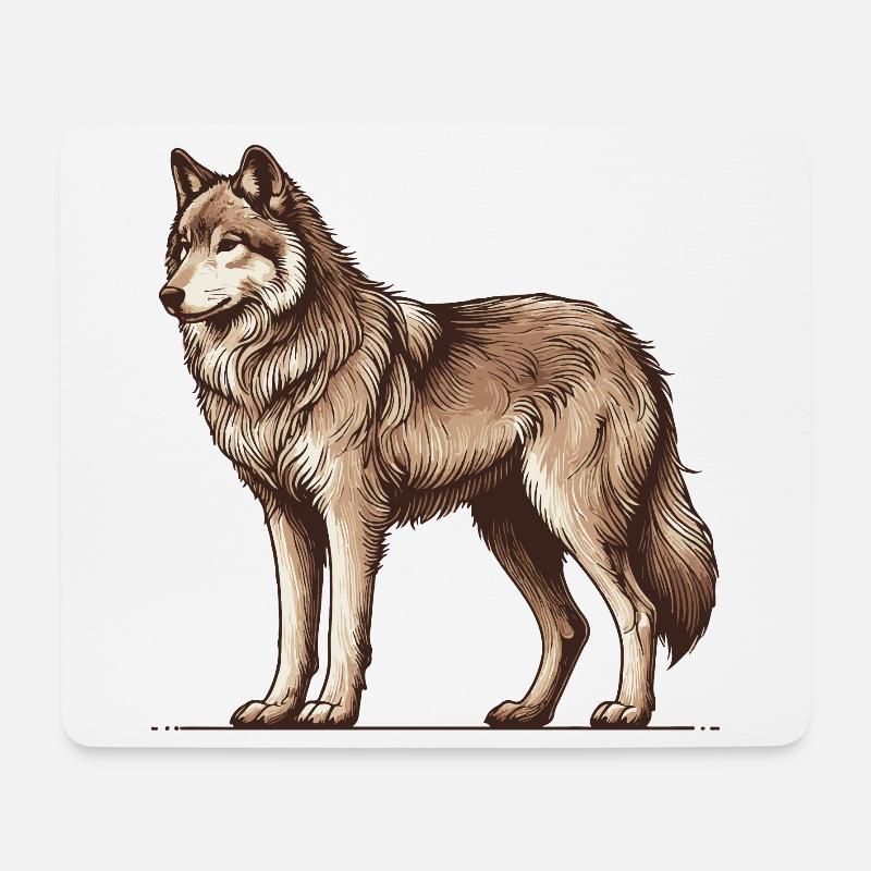 Wolf - Mouse Pad (horizontal) - white