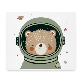Bear as Astronaut – Playful Animal Illustration - Mouse Pad (horizontal) - white - Front
