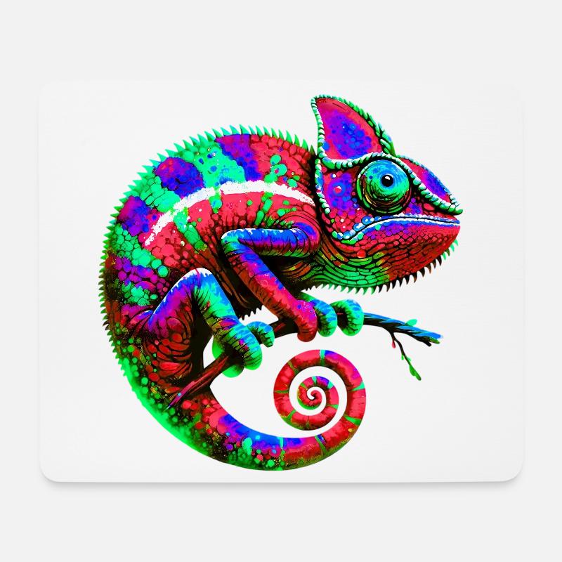 Chamäleon - Mousepad (Querformat) - Weiß