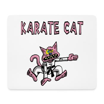 Karate and pink cat - Mouse Pad (horizontal) - white - Front