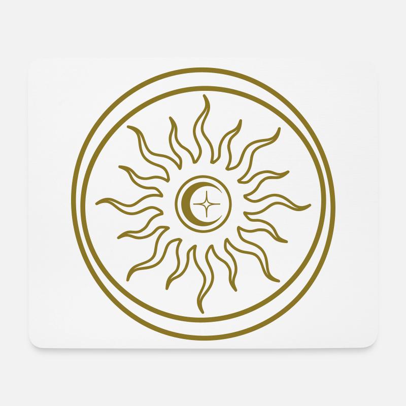 Himmlische Mystik, Sonne und Mond 3 - Mousepad (Querformat) - Weiß