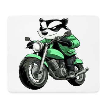 Badger Motorcycle - Mouse Pad (horizontal) - white - Front
