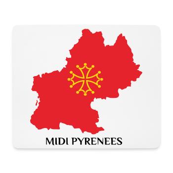 Karte der Midi-Pyrénées - Mousepad (Querformat) - Weiß - Vorne