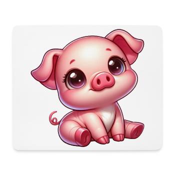 Cute Piglet Cartoon Farm Kawaii Agriculture - Mouse Pad (horizontal) - white - Front