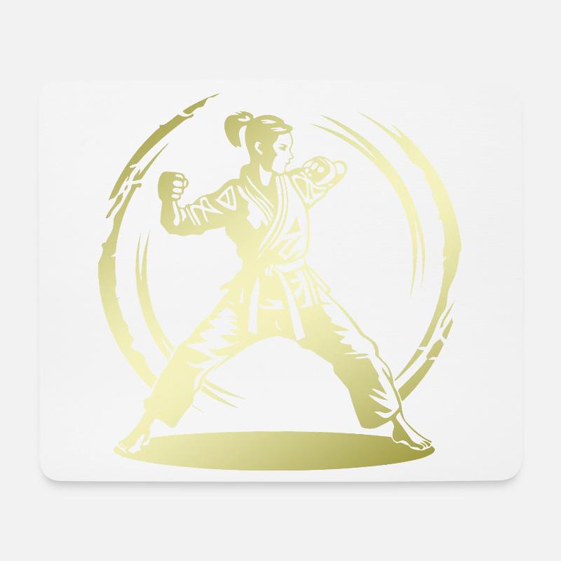 Karate Silhouette Fighter - Mousepad (Querformat) - Weiß