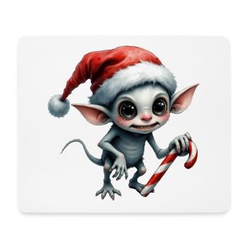 Weihnachtself mit Stock - Mousepad (Querformat) - Weiß - Vorne