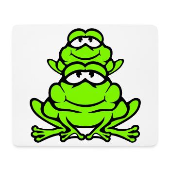 Grenouille Enfant Famille Papa Maman Piggyback Fête des Pères - Tapis de souris (format paysage) - blanc - Devant