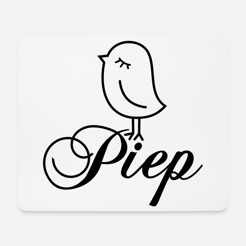 Spatz Piep – Piepmatz Vogel Cartoon Motiv - Mousepad (Querformat) - Weiß