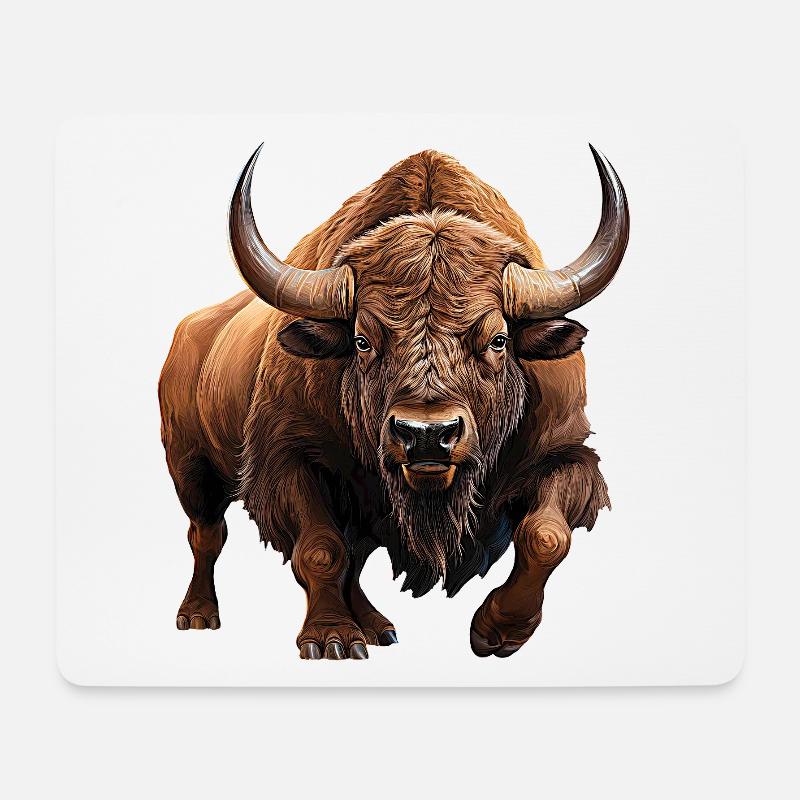 Auerochse - Mousepad (Querformat) - Weiß