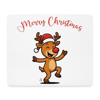 Reh mit Santa Hut - Mousepad (Querformat) - Weiß - Vorne