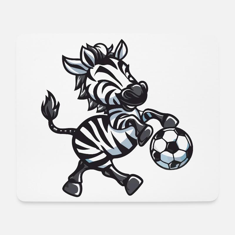 Zebraspieler mit Ball - Mousepad (Querformat) - Weiß