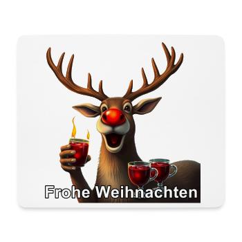 Reindeer with mulled wine Merry Christmas - Mouse Pad (horizontal) - white - Front