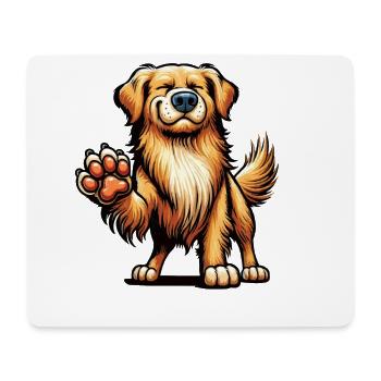 Talk to the Paw Golden Retriever Goldie Goldies - Mouse Pad (horizontal) - white - Front