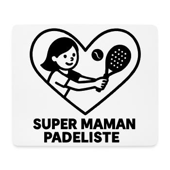 Super Padelist Mom – Cœur padel - Mousepad (Querformat) - Weiß - Vorne